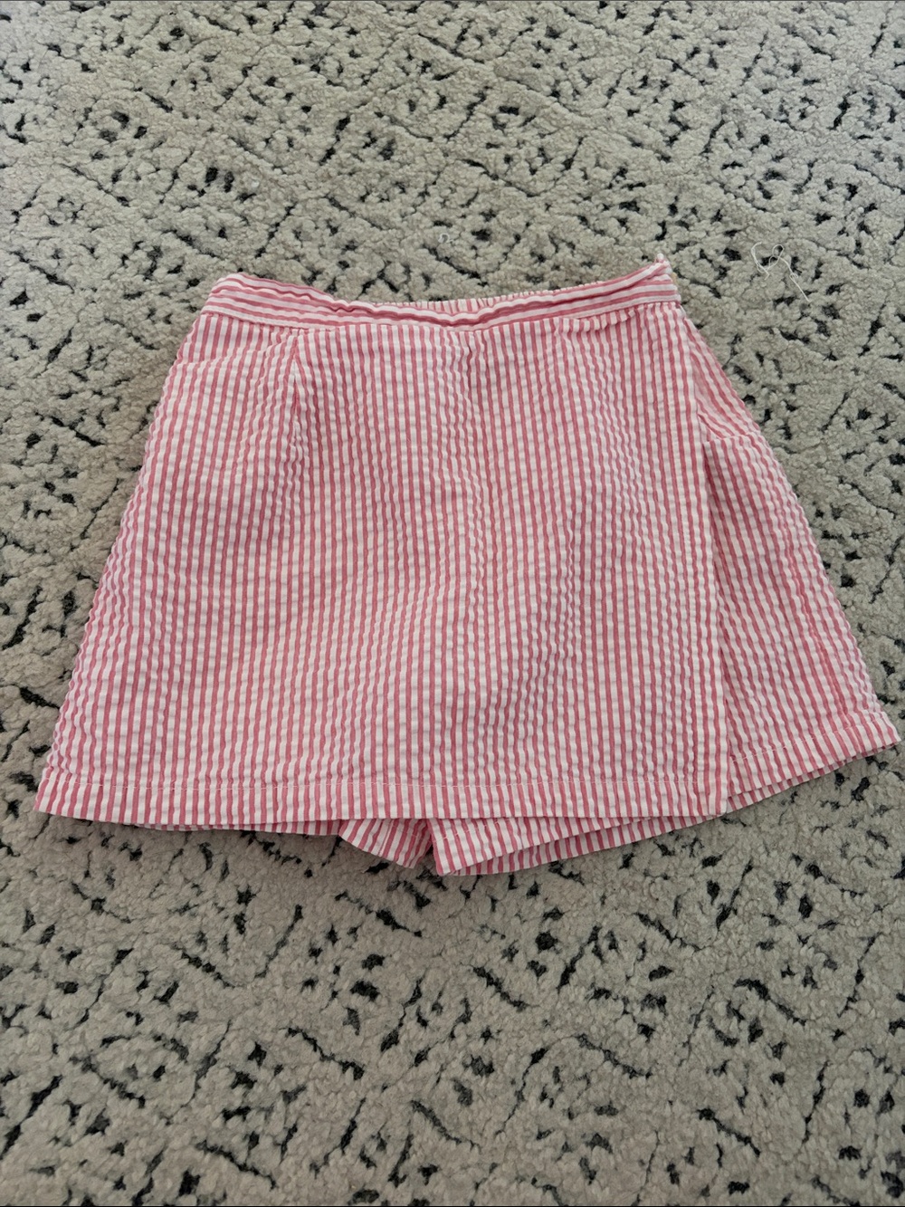 Oscar de la Renta Pink and White Seersucker Skort